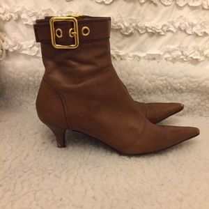 Prada Brown Leather Ankle Boots 39